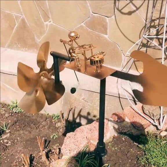 🔥Last Day 57% OFF🥁Handmade Metal Rock Band Windmill🎁(Includes a 70cm bracket)