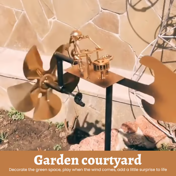 🔥Last Day 57% OFF🥁Handmade Metal Rock Band Windmill🎁(Includes a 70cm bracket)