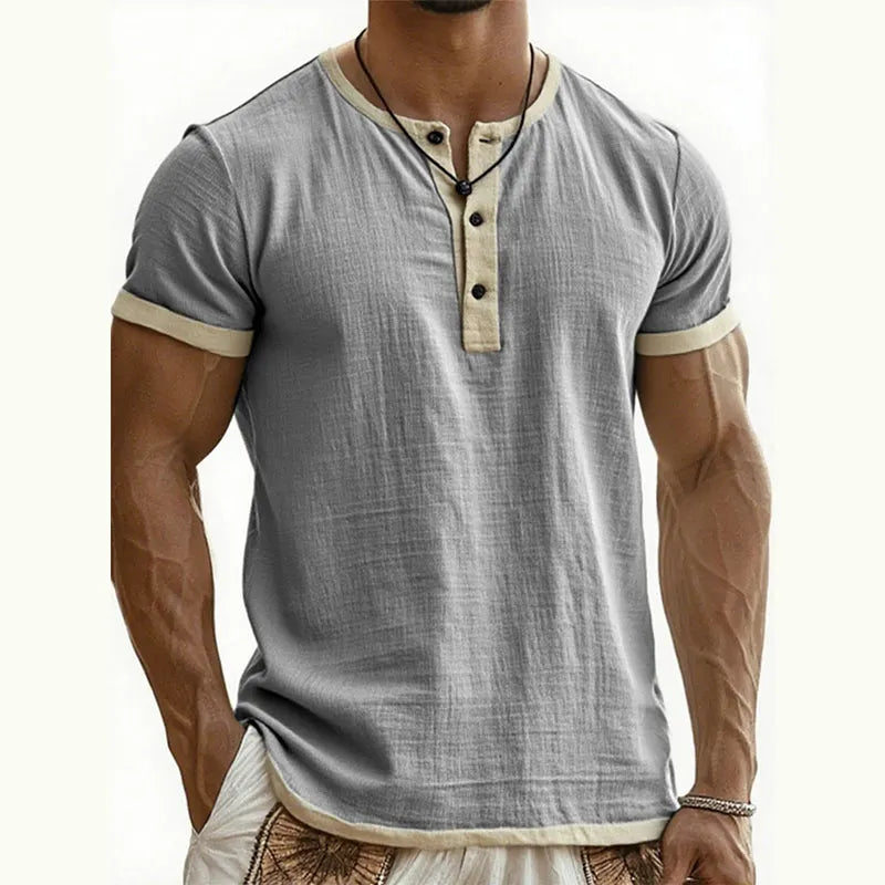 ⌛Limited Time Offer – Men’s Breathable Short Sleeve Henley Shirt