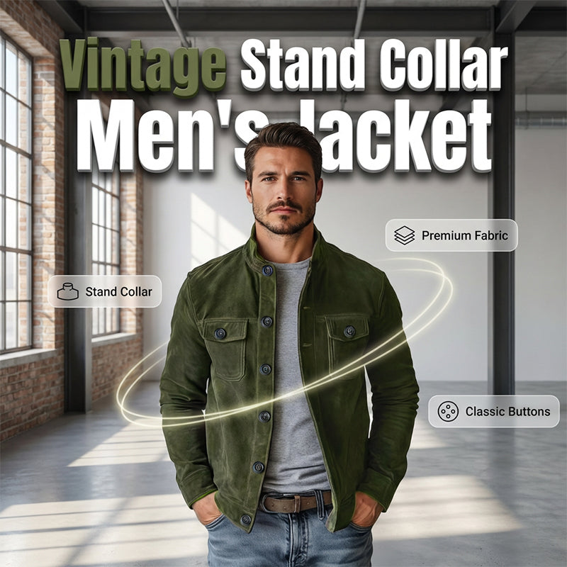 🍂 Men’s Vintage Corduroy Stand-Collar Jacket – Timeless Style & Autumn Comfort