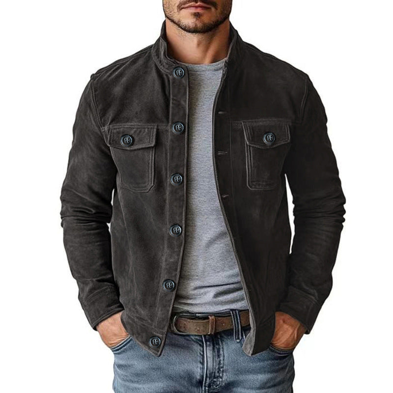 🍂 Men’s Vintage Corduroy Stand-Collar Jacket – Timeless Style & Autumn Comfort